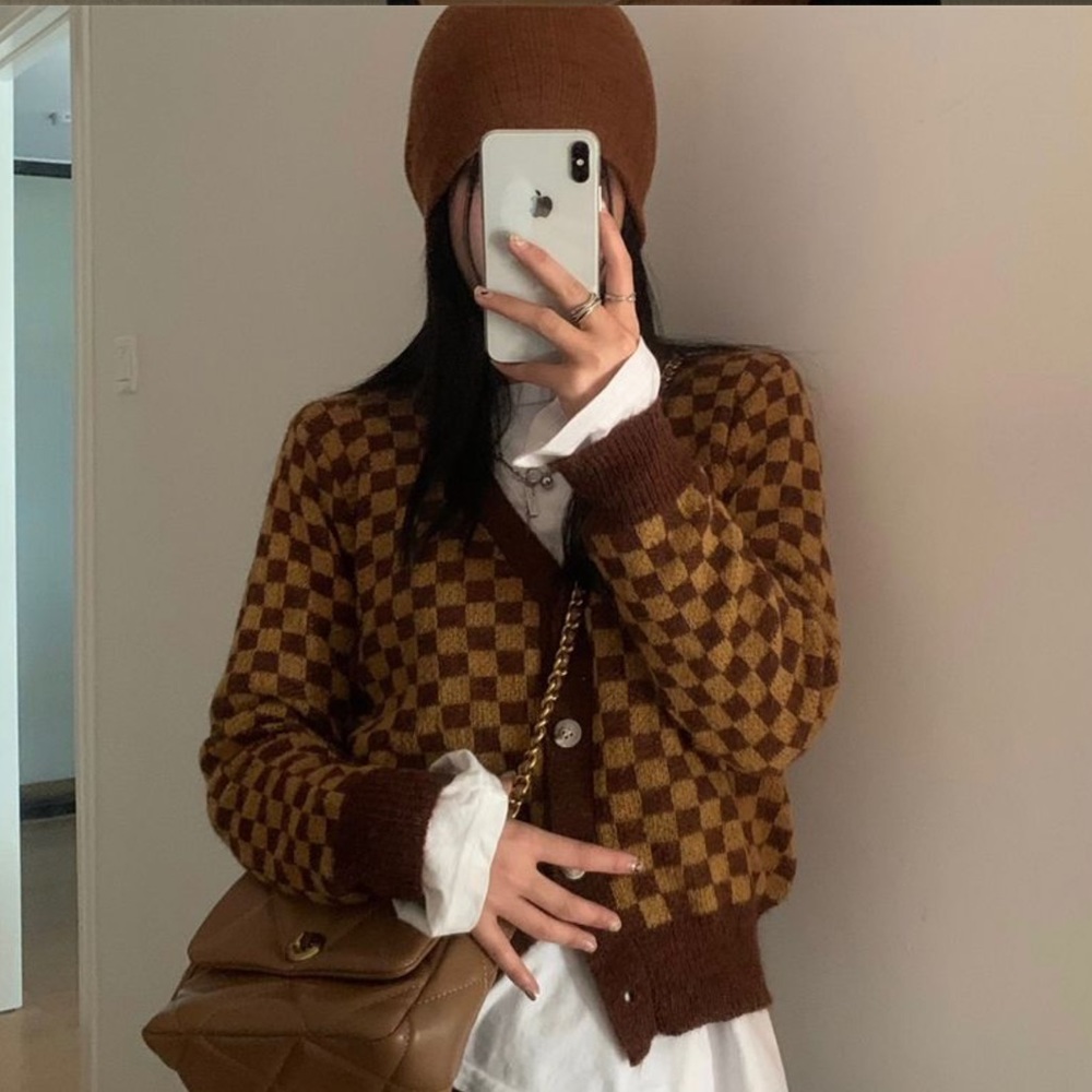 NWOT Checker Print Cardigan